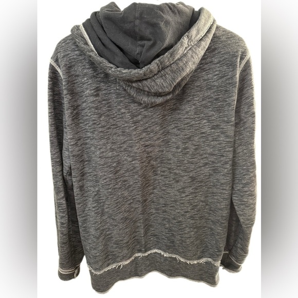 Gray Pullover Hoodie with Vintage Stitching - Picture 2 of 5